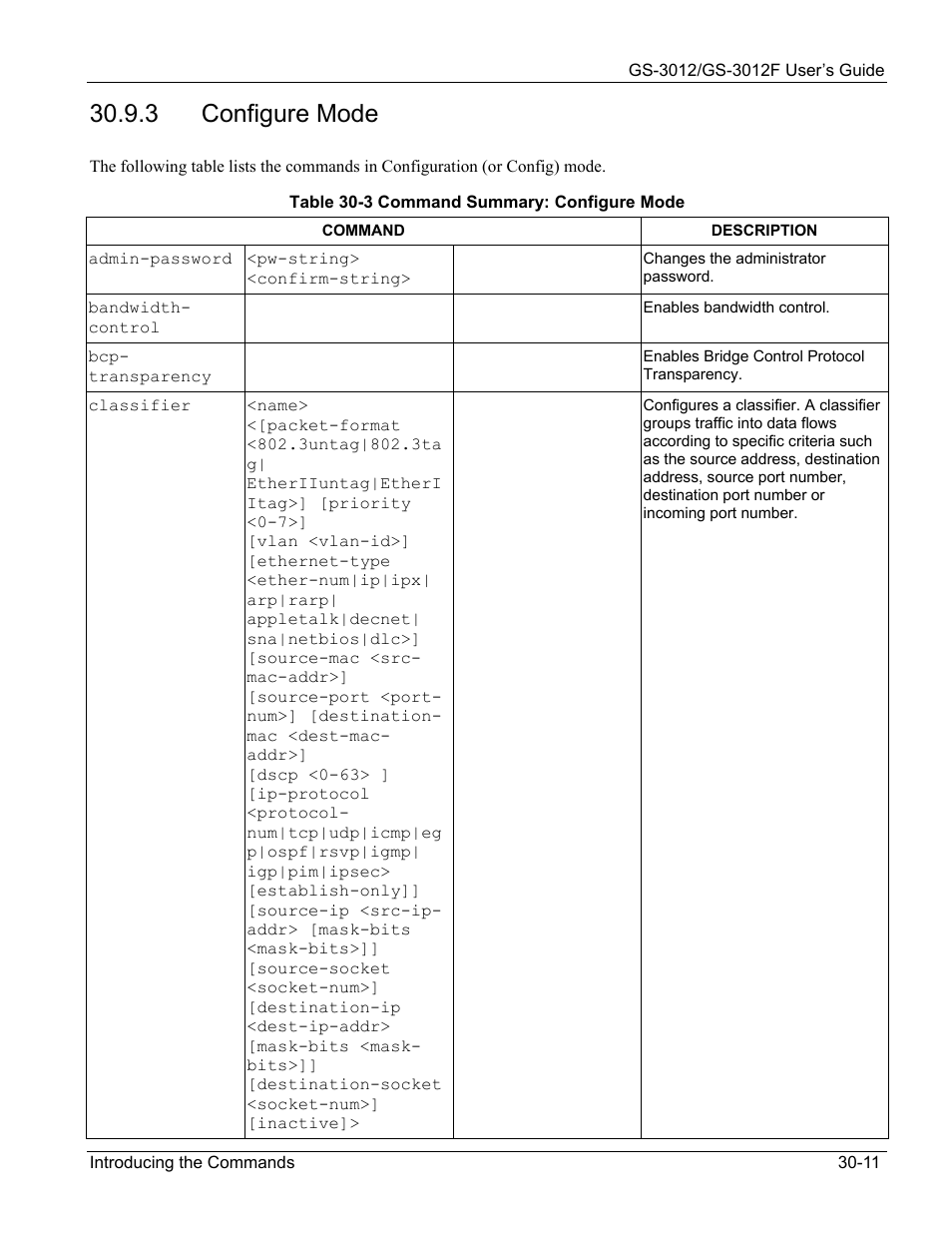 3 configure mode | ZyXEL Communications ZyXEL Dimension GS-3012 User Manual | Page 205 / 259
