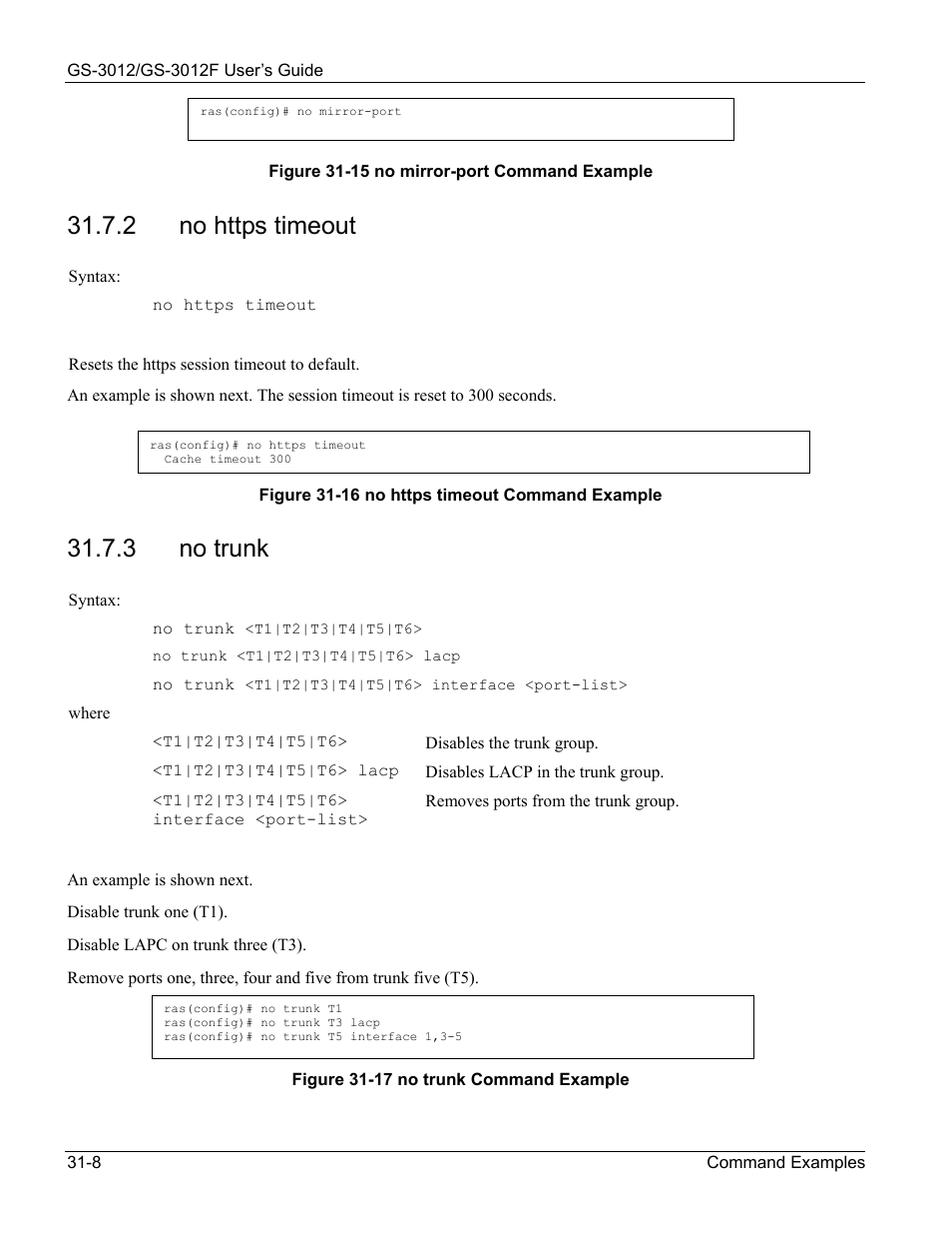 3 no trunk | ZyXEL Communications ZyXEL Dimension GS-3012 User Manual | Page 230 / 259