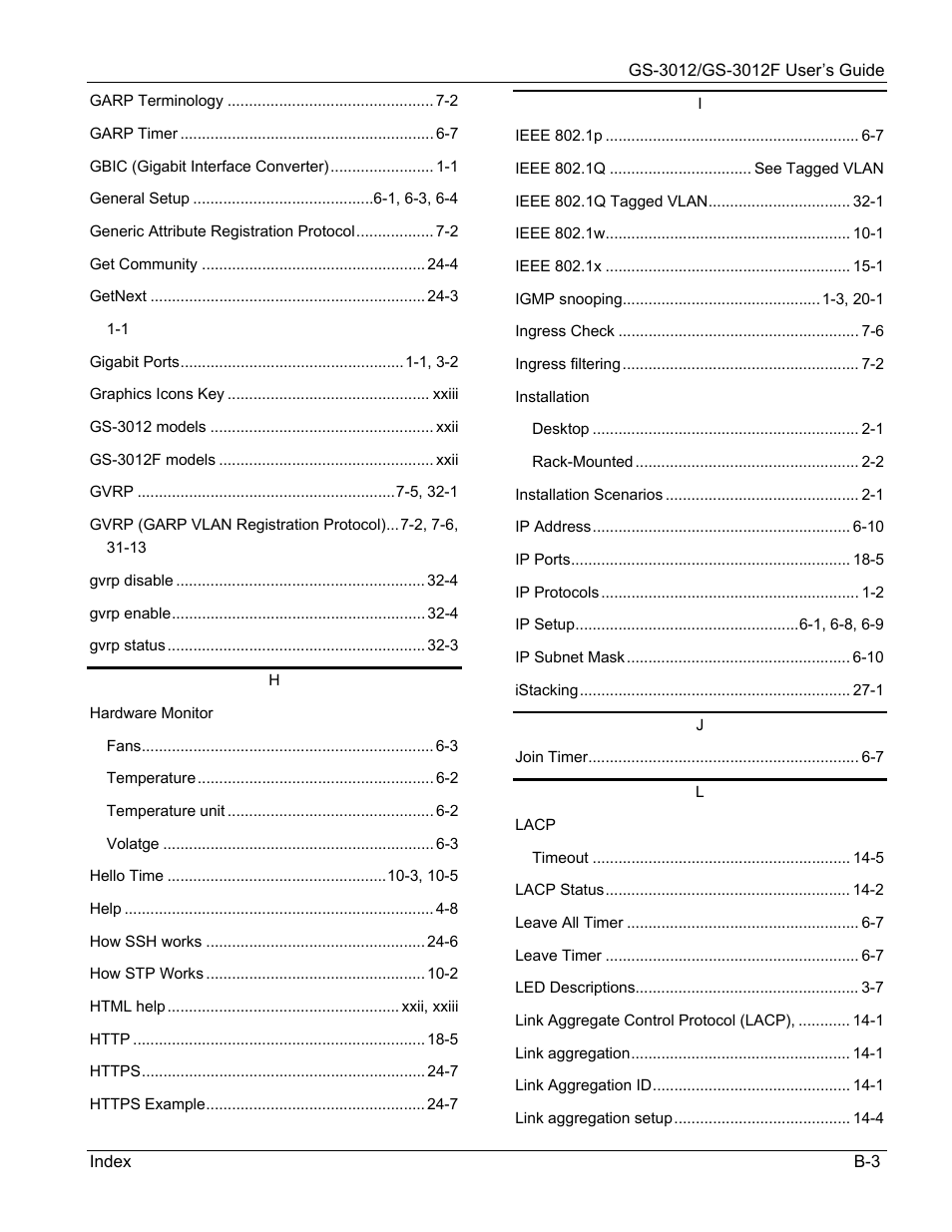 ZyXEL Communications ZyXEL Dimension GS-3012 User Manual | Page 254 / 259