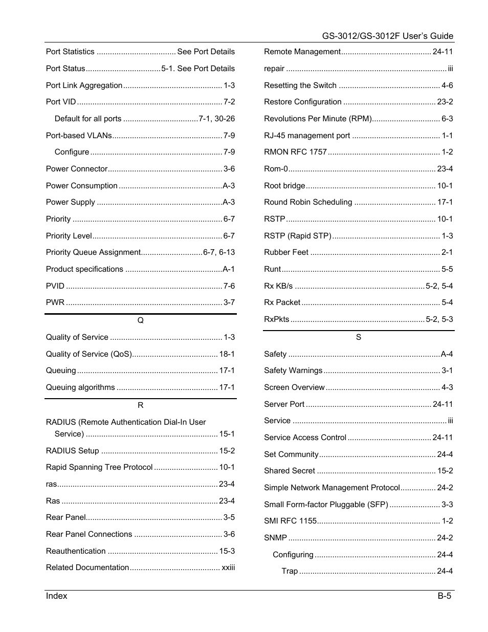ZyXEL Communications ZyXEL Dimension GS-3012 User Manual | Page 256 / 259