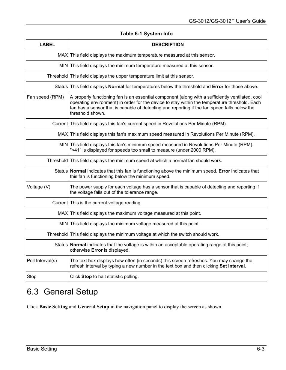 General setup, 3 general setup | ZyXEL Communications ZyXEL Dimension GS-3012 User Manual | Page 67 / 259
