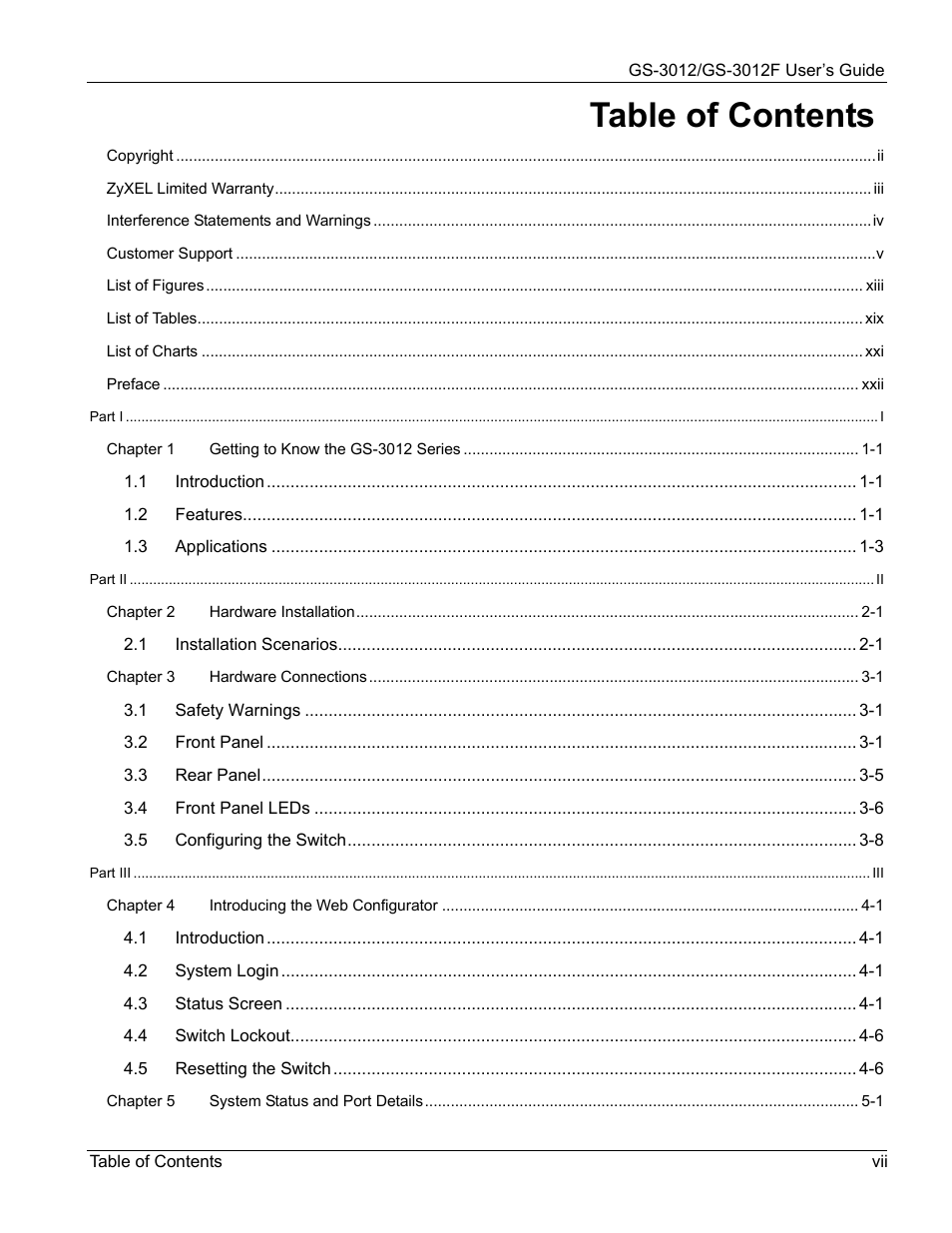 ZyXEL Communications ZyXEL Dimension GS-3012 User Manual | Page 7 / 259
