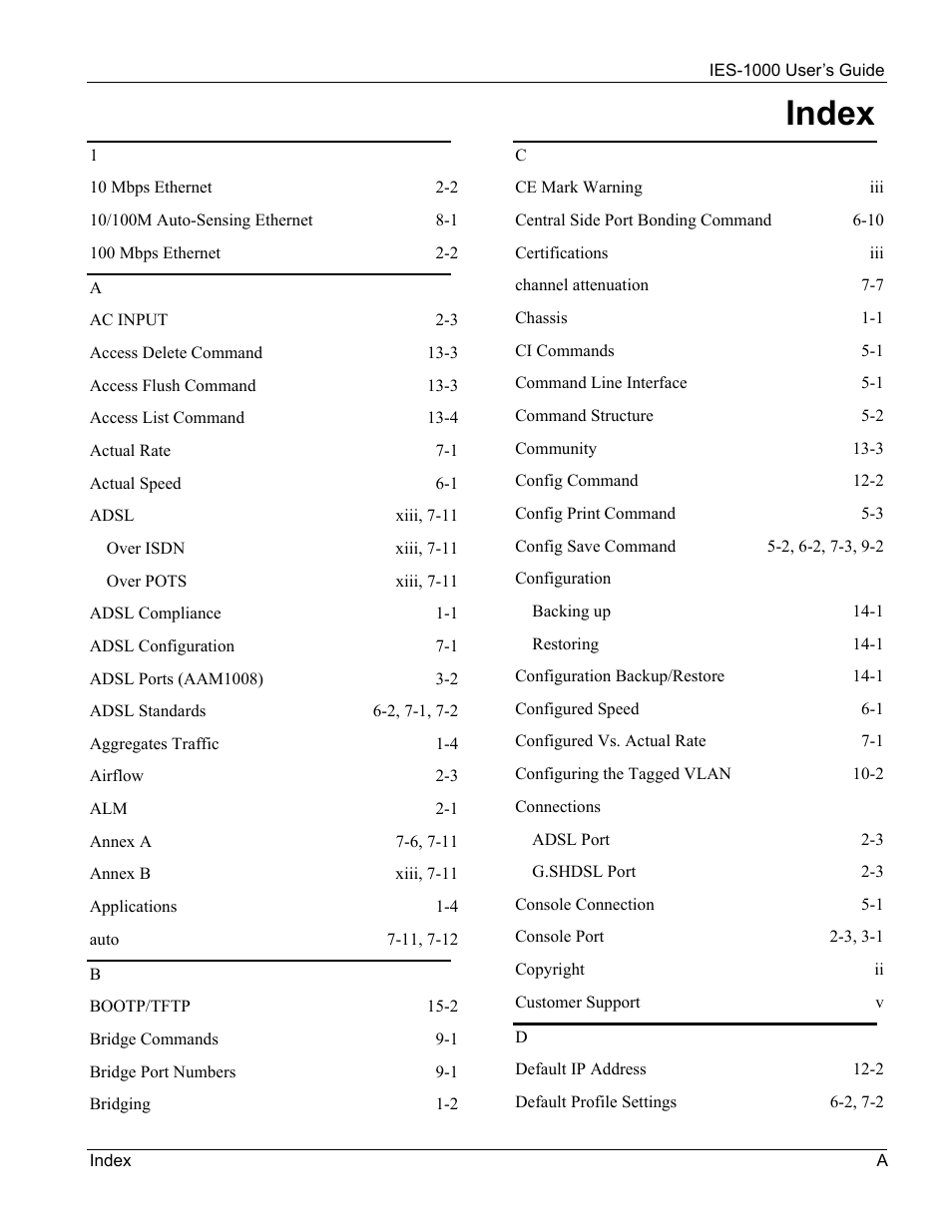Index | ZyXEL Communications ZyXEL DMA 1000 User Manual | Page 115 / 120