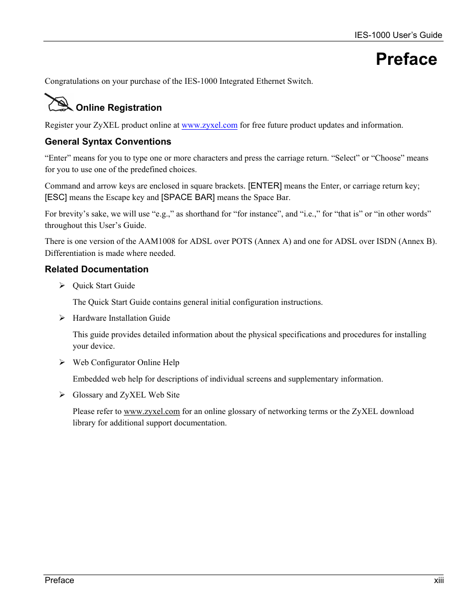 Preface | ZyXEL Communications ZyXEL DMA 1000 User Manual | Page 13 / 120