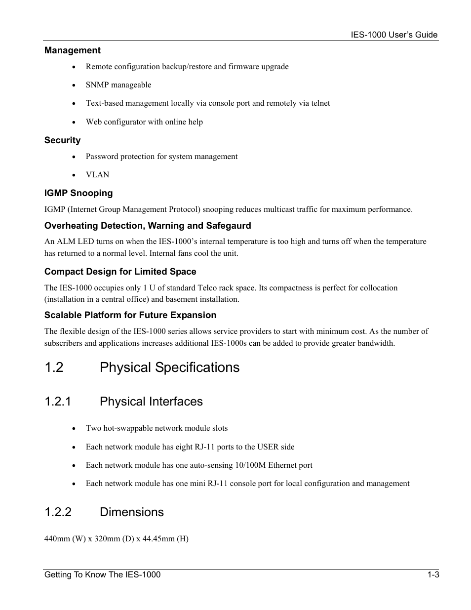 Physical specifications, 2 physical specifications, 1 physical interfaces | 2 dimensions | ZyXEL Communications ZyXEL DMA 1000 User Manual | Page 17 / 120