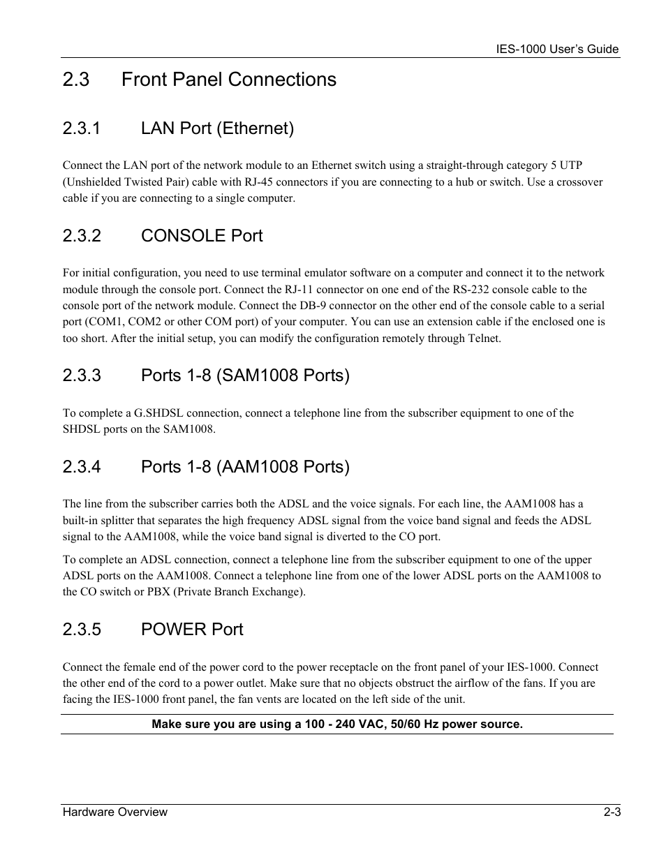 Front panel connections, 3 front panel connections | ZyXEL Communications ZyXEL DMA 1000 User Manual | Page 23 / 120