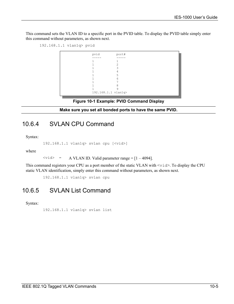4 svlan cpu command, 5 svlan list command | ZyXEL Communications ZyXEL DMA 1000 User Manual | Page 81 / 120