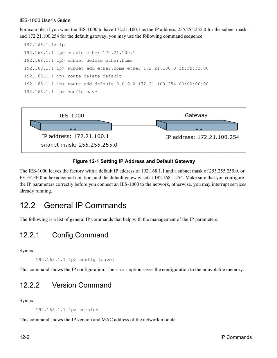 General ip commands, 2 general ip commands, 1 config command | 2 version command | ZyXEL Communications ZyXEL DMA 1000 User Manual | Page 92 / 120