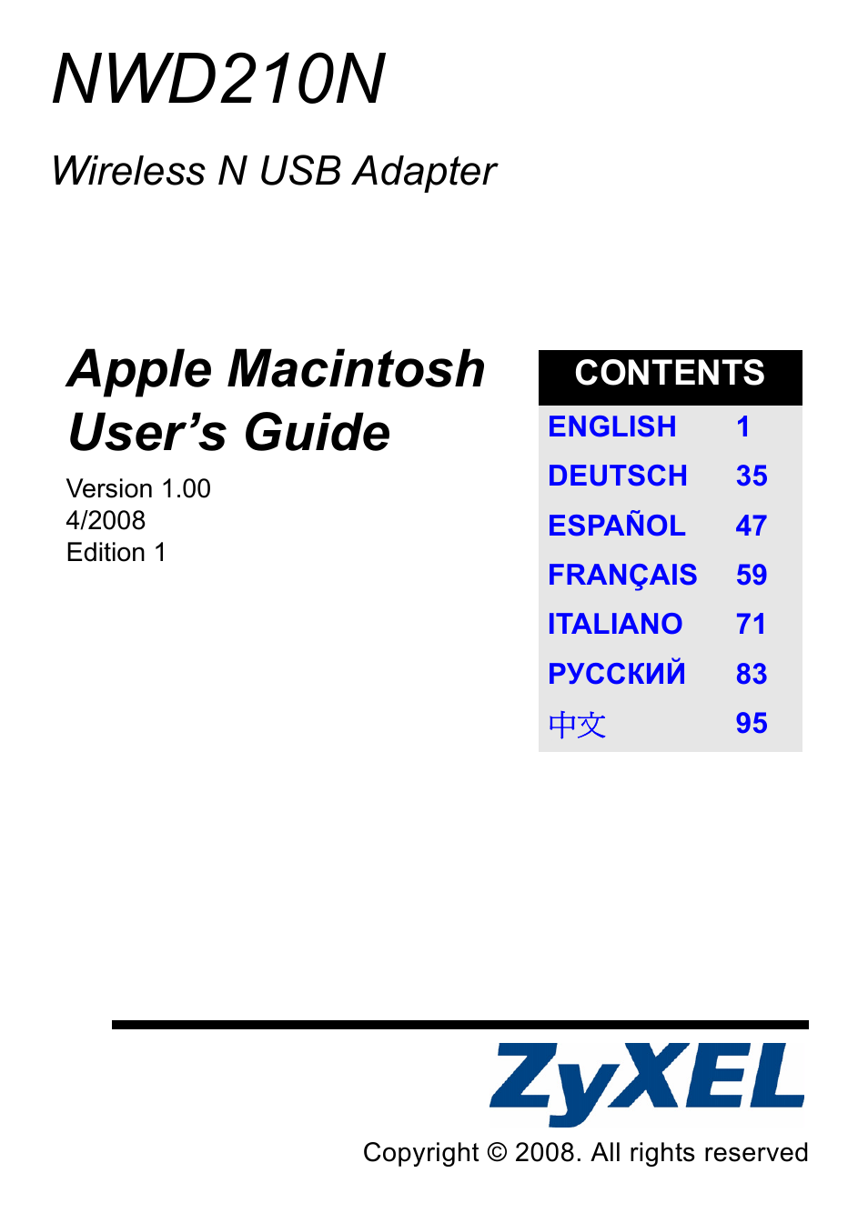 ZyXEL Communications NWD210N User Manual | 105 pages