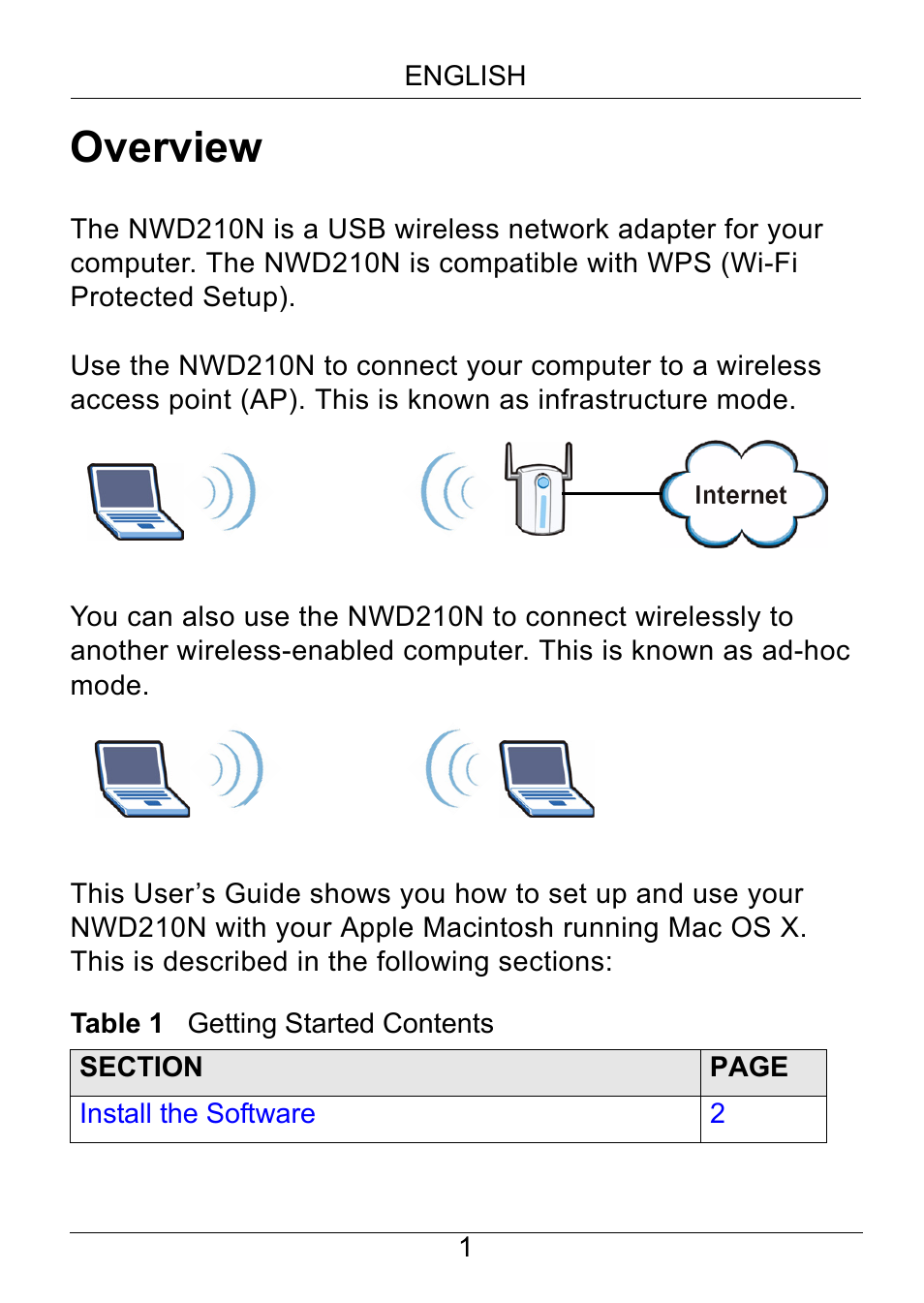 English, Overview | ZyXEL Communications NWD210N User Manual | Page 2 / 105