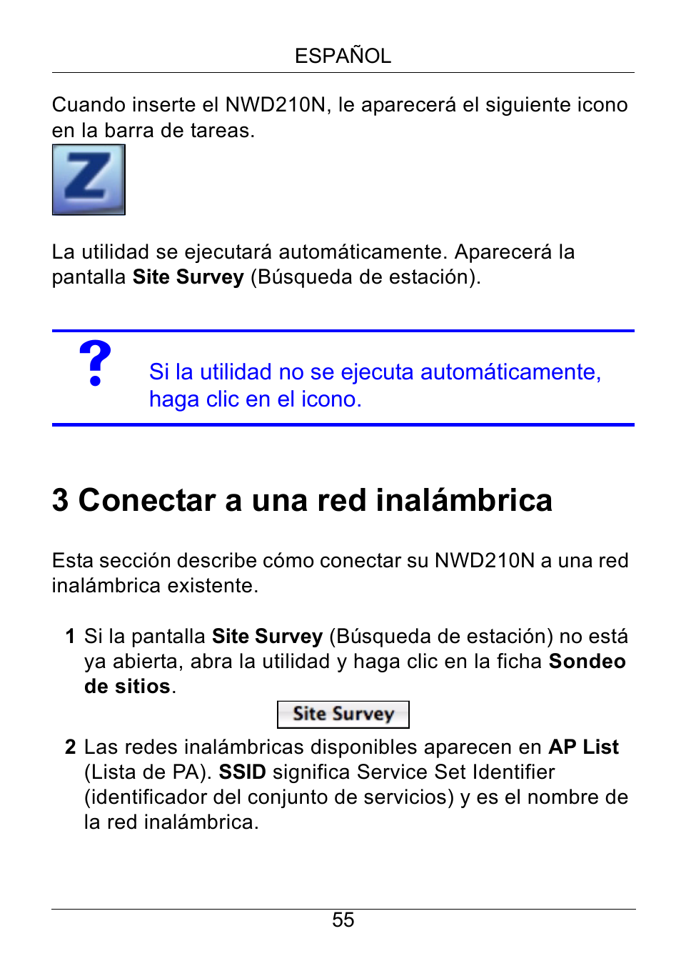 Conectar a una red inalámbrica, 3 conectar a una red inalámbrica | ZyXEL Communications NWD210N User Manual | Page 56 / 105