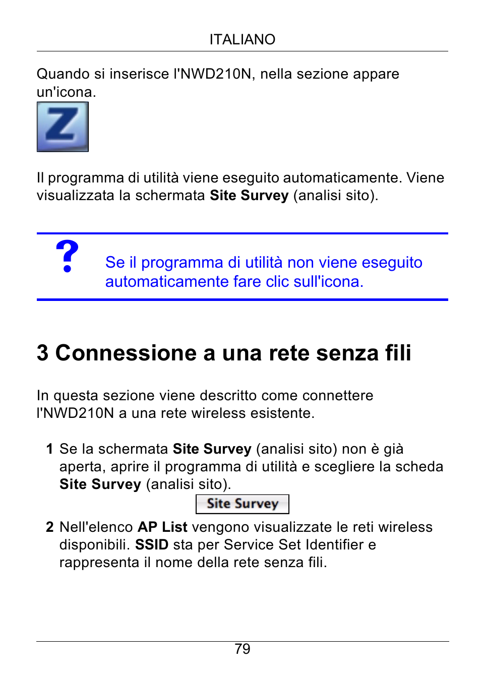 Connessione a una rete senza fili, 3 connessione a una rete senza fili | ZyXEL Communications NWD210N User Manual | Page 80 / 105