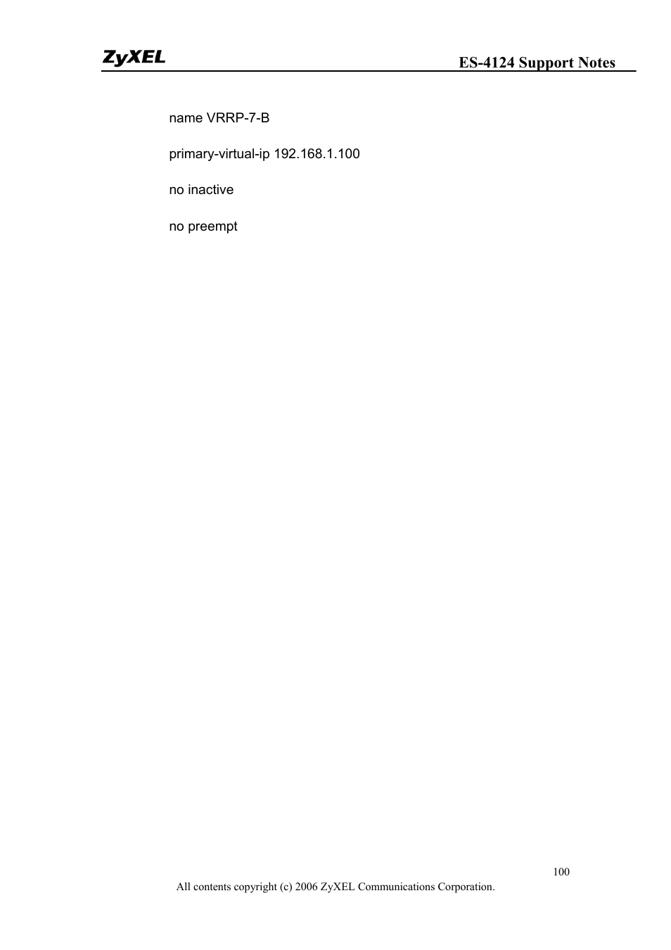 ZyXEL Communications ZyXEL Dimension ES-4124 User Manual | Page 100 / 135