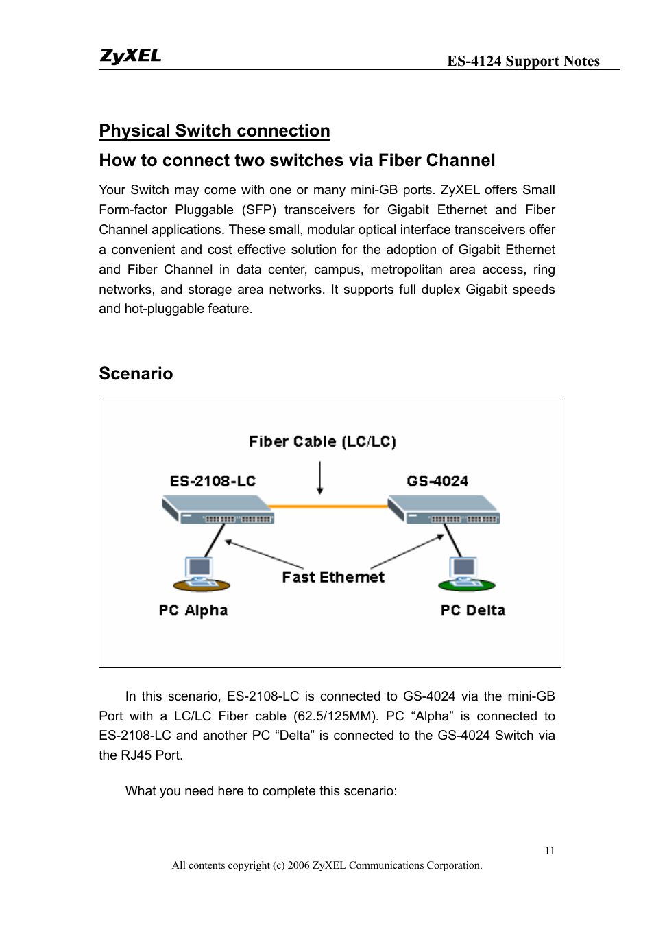 Scenario | ZyXEL Communications ZyXEL Dimension ES-4124 User Manual | Page 11 / 135