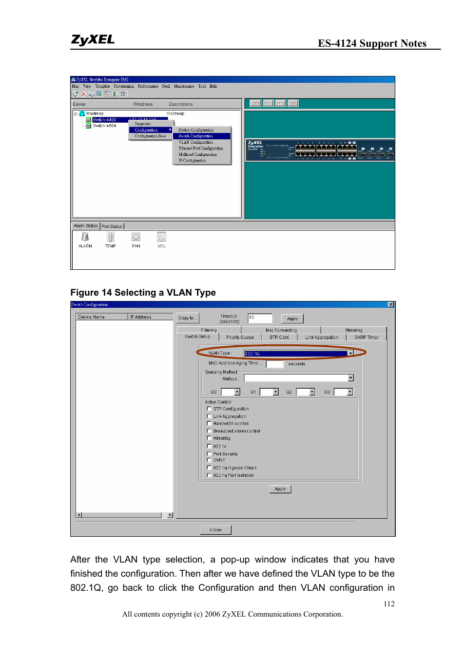ZyXEL Communications ZyXEL Dimension ES-4124 User Manual | Page 112 / 135