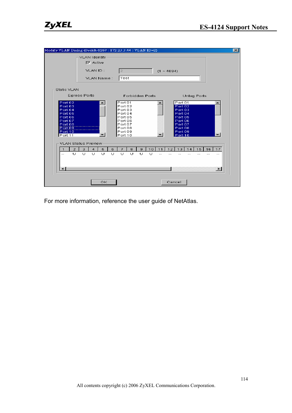ZyXEL Communications ZyXEL Dimension ES-4124 User Manual | Page 114 / 135