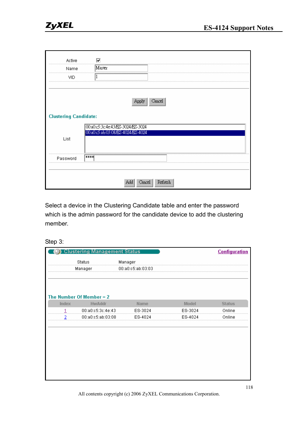 ZyXEL Communications ZyXEL Dimension ES-4124 User Manual | Page 118 / 135