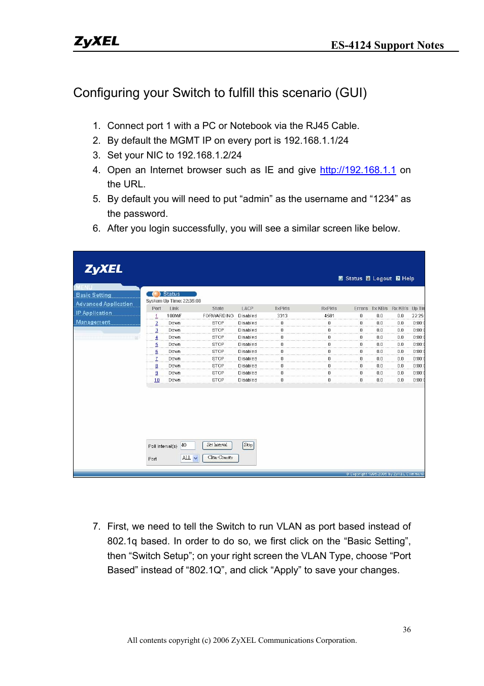 ZyXEL Communications ZyXEL Dimension ES-4124 User Manual | Page 36 / 135