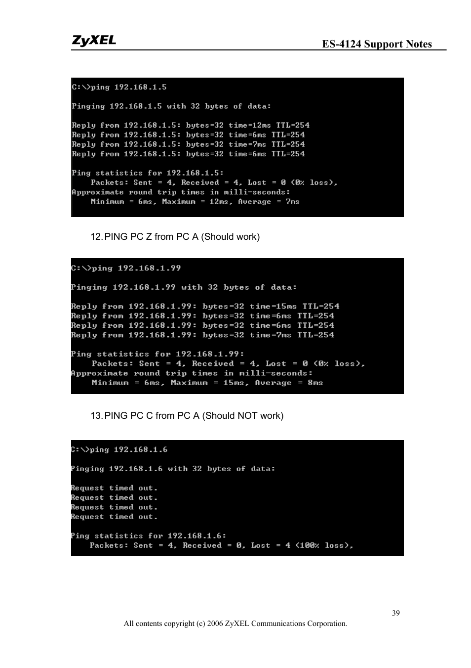 ZyXEL Communications ZyXEL Dimension ES-4124 User Manual | Page 39 / 135