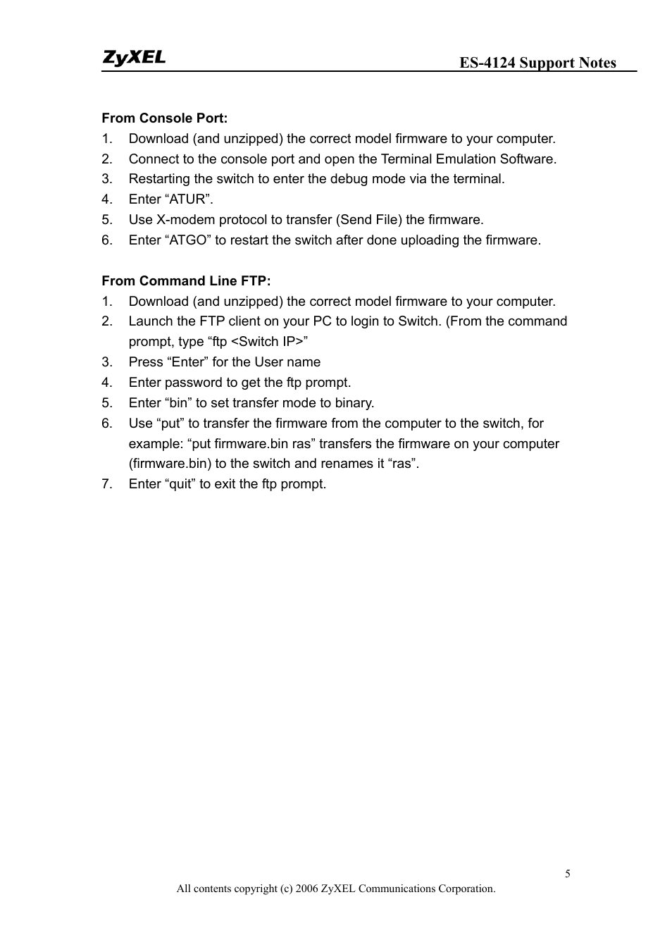 ZyXEL Communications ZyXEL Dimension ES-4124 User Manual | Page 5 / 135