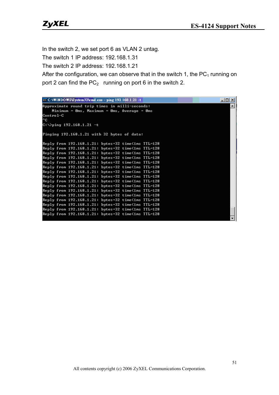 ZyXEL Communications ZyXEL Dimension ES-4124 User Manual | Page 51 / 135