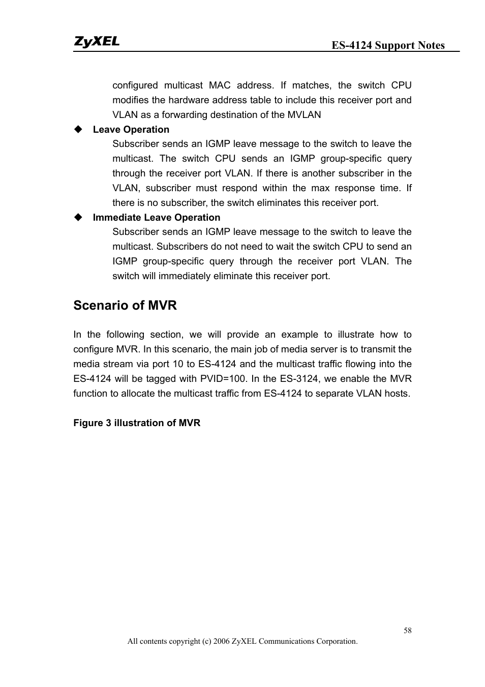 Scenario of mvr | ZyXEL Communications ZyXEL Dimension ES-4124 User Manual | Page 58 / 135