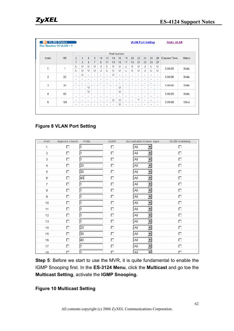 ZyXEL Communications ZyXEL Dimension ES-4124 User Manual | Page 62 / 135
