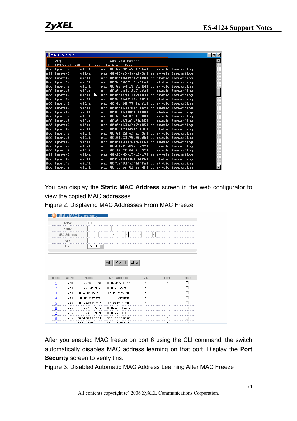 ZyXEL Communications ZyXEL Dimension ES-4124 User Manual | Page 74 / 135