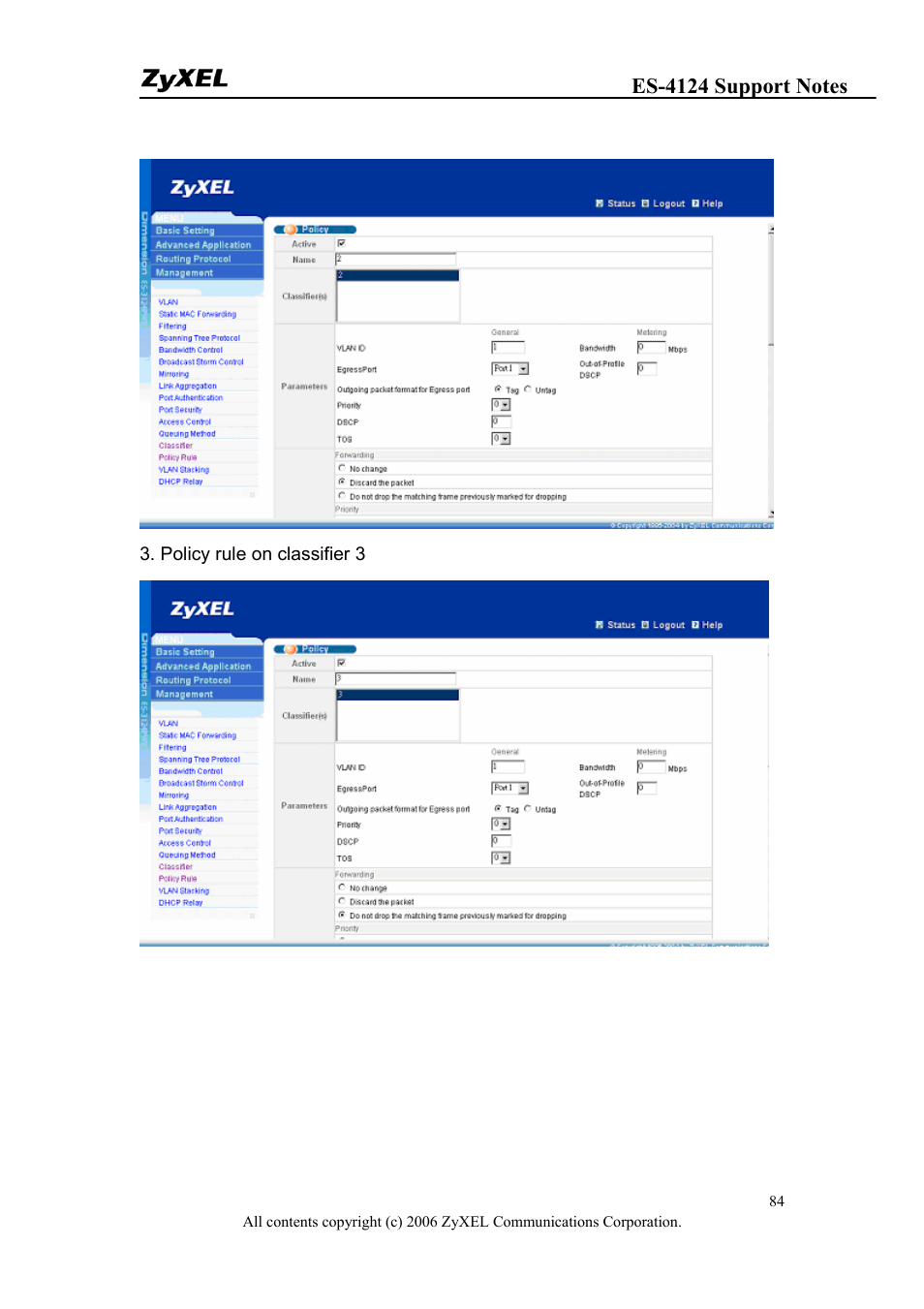 ZyXEL Communications ZyXEL Dimension ES-4124 User Manual | Page 84 / 135