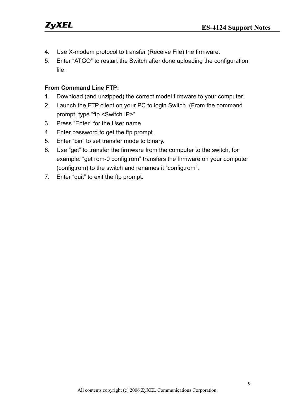 ZyXEL Communications ZyXEL Dimension ES-4124 User Manual | Page 9 / 135