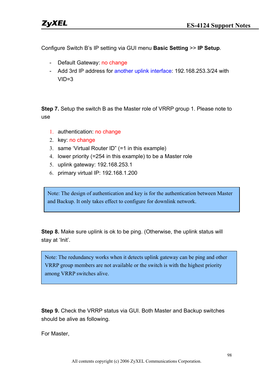 ZyXEL Communications ZyXEL Dimension ES-4124 User Manual | Page 98 / 135