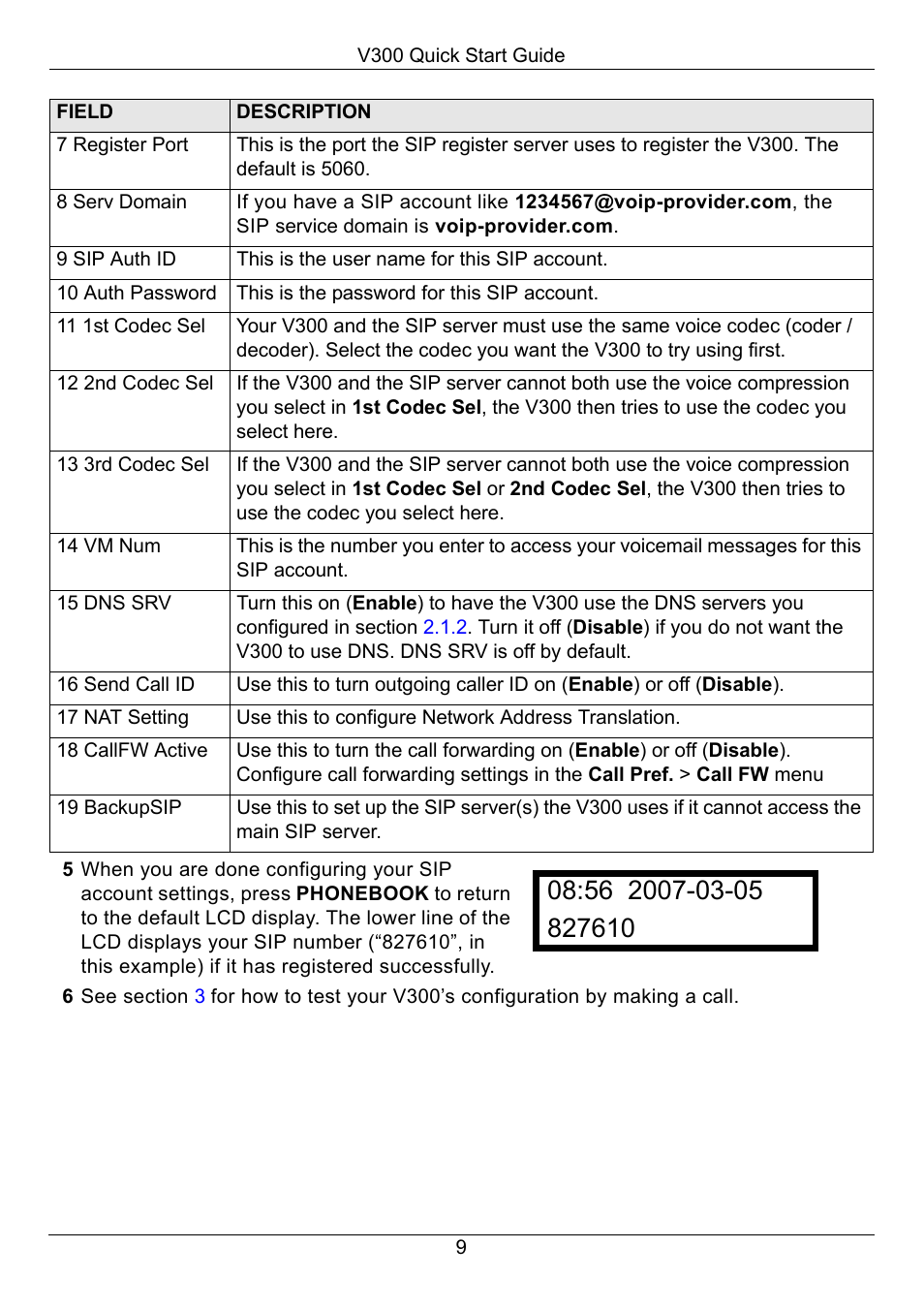ZyXEL Communications V300-T1 User Manual | Page 10 / 13