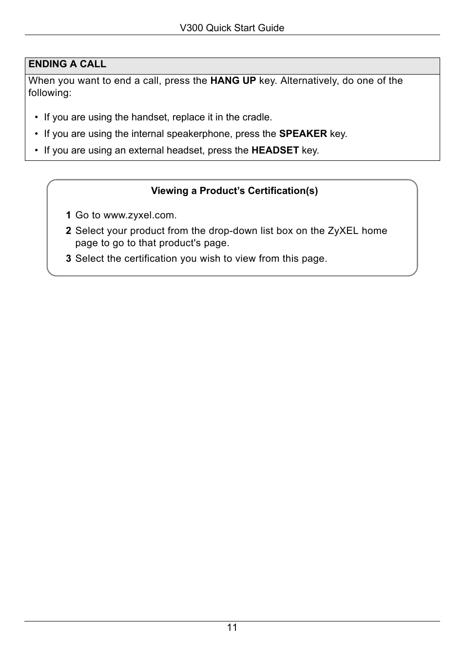 ZyXEL Communications V300-T1 User Manual | Page 12 / 13