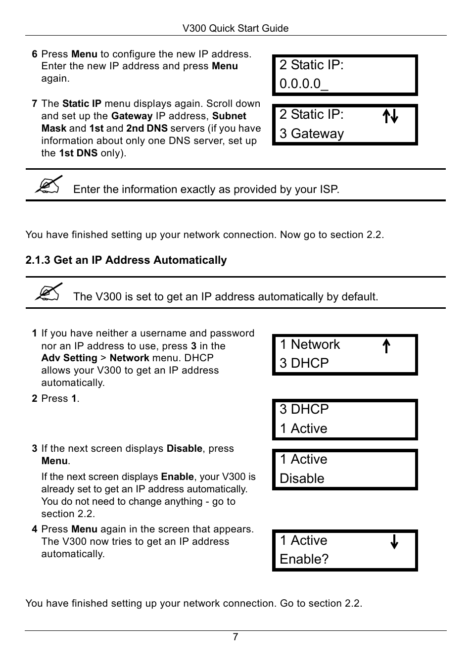 To section | ZyXEL Communications V300-T1 User Manual | Page 8 / 13