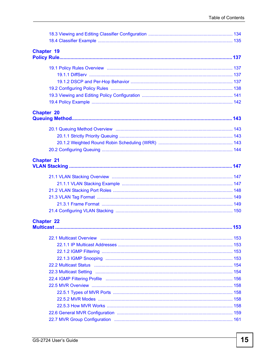 ZyXEL Communications GS-2724 User Manual | Page 15 / 348