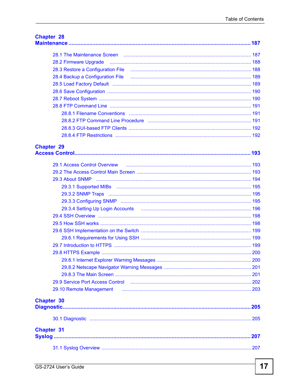 ZyXEL Communications GS-2724 User Manual | Page 17 / 348