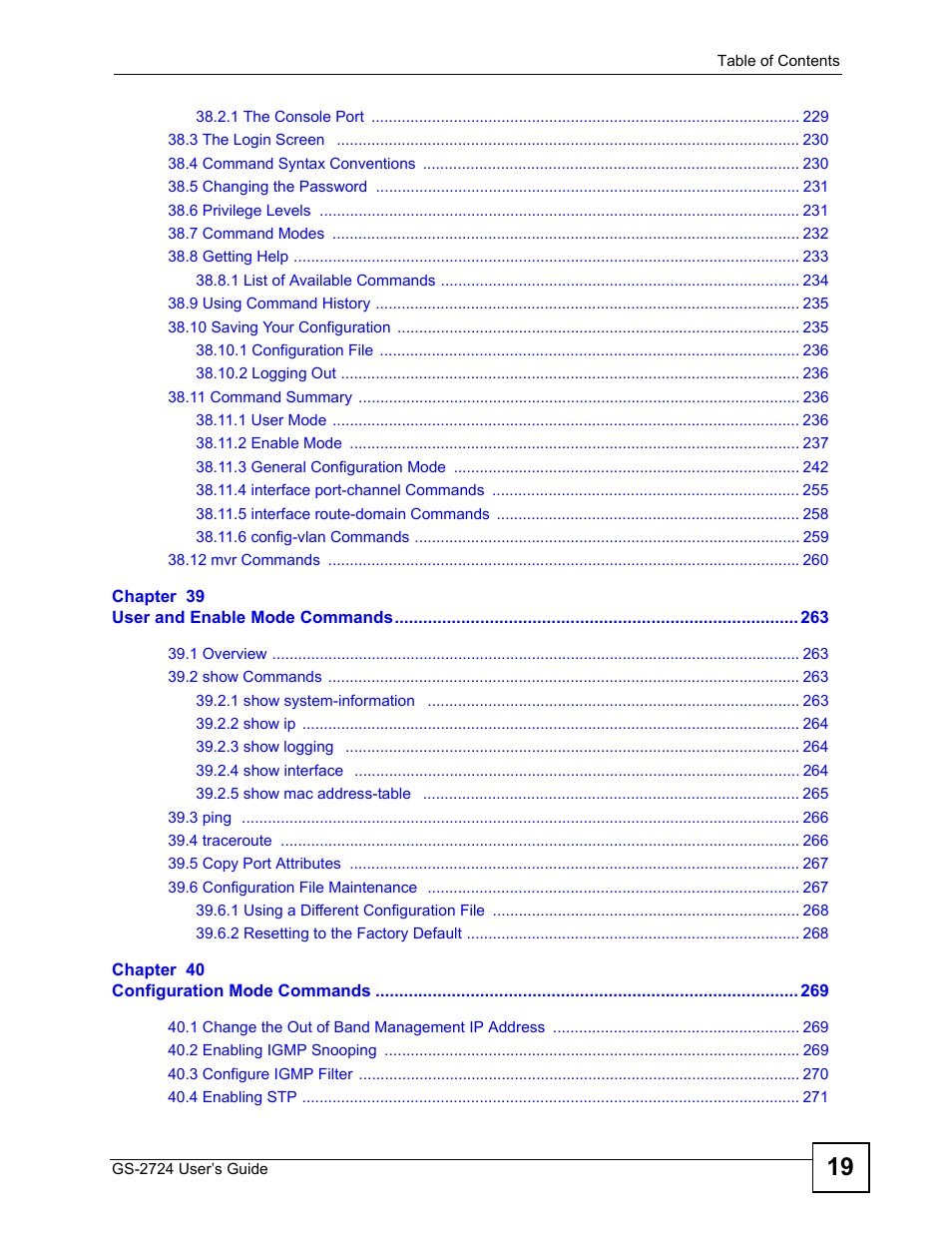 ZyXEL Communications GS-2724 User Manual | Page 19 / 348