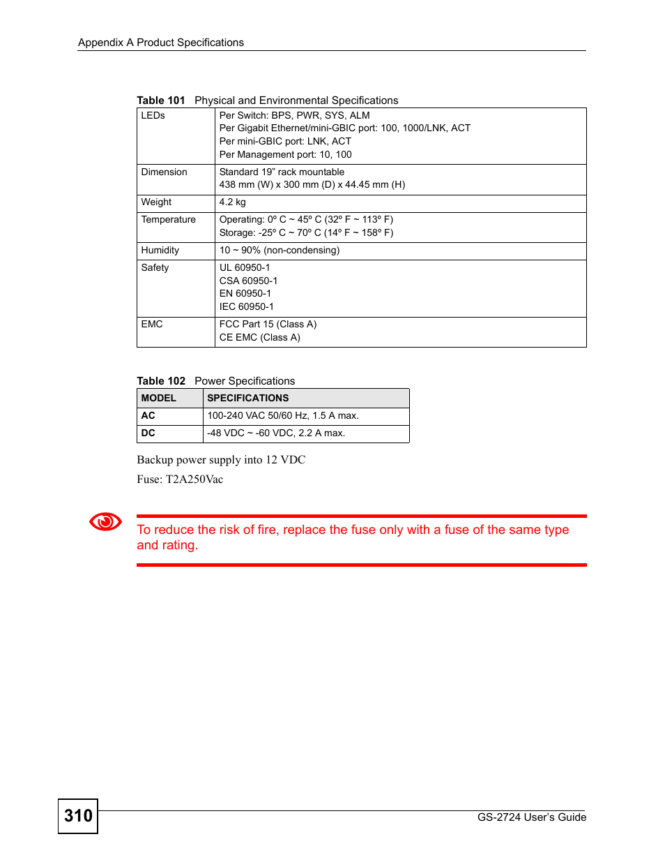 ZyXEL Communications GS-2724 User Manual | Page 310 / 348