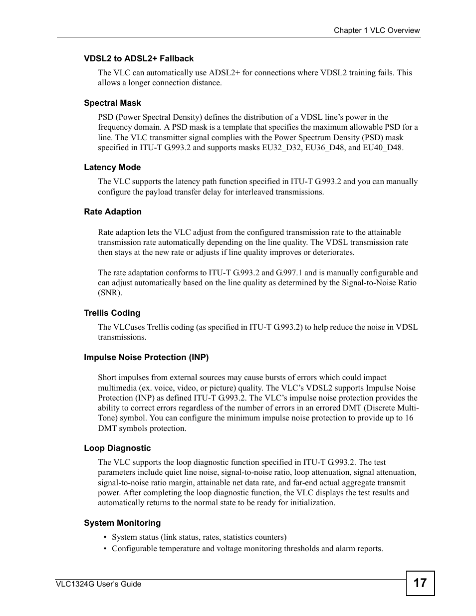 ZyXEL Communications VDSL2 Line Card VLC1324G User Manual | Page 17 / 52