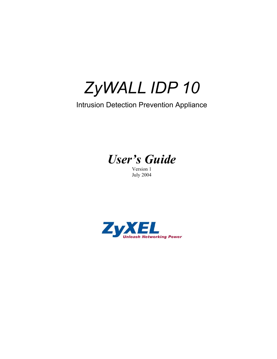 ZyXEL Communications ZyXEL ZyWALL IDP 10 User Manual | 111 pages