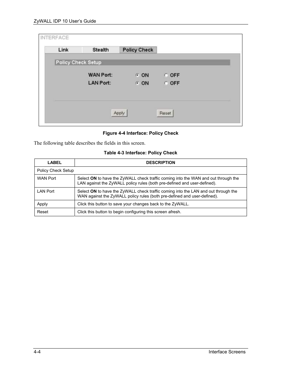 ZyXEL Communications ZyXEL ZyWALL IDP 10 User Manual | Page 36 / 111