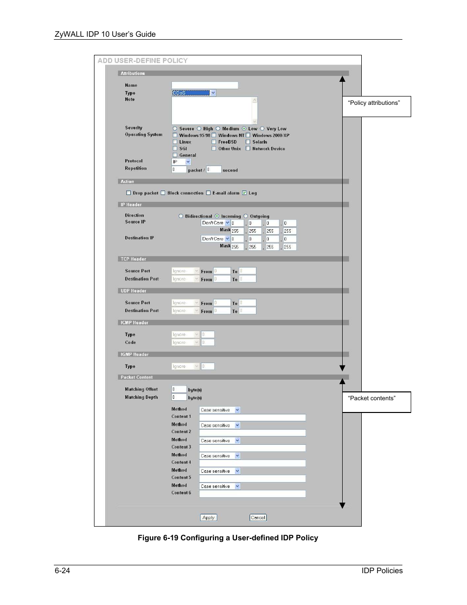 ZyXEL Communications ZyXEL ZyWALL IDP 10 User Manual | Page 70 / 111