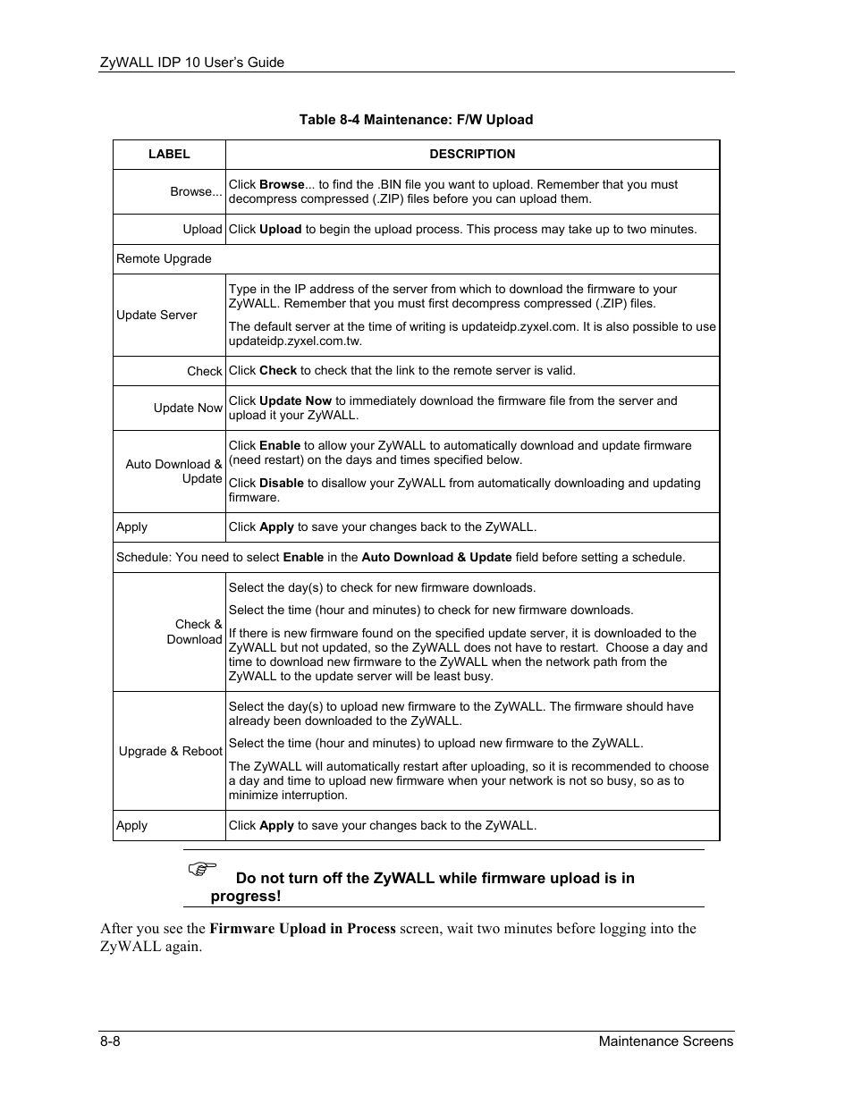 ZyXEL Communications ZyXEL ZyWALL IDP 10 User Manual | Page 90 / 111