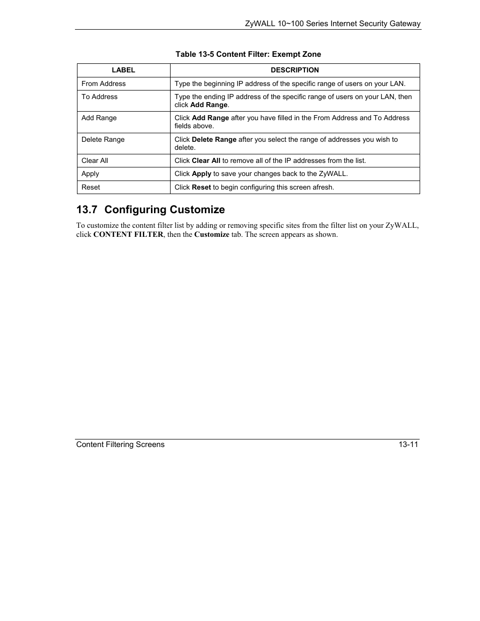 Configuring customize, 7 configuring customize | ZyXEL Communications ZyXEL ZyAIR 100 User Manual | Page 193 / 534