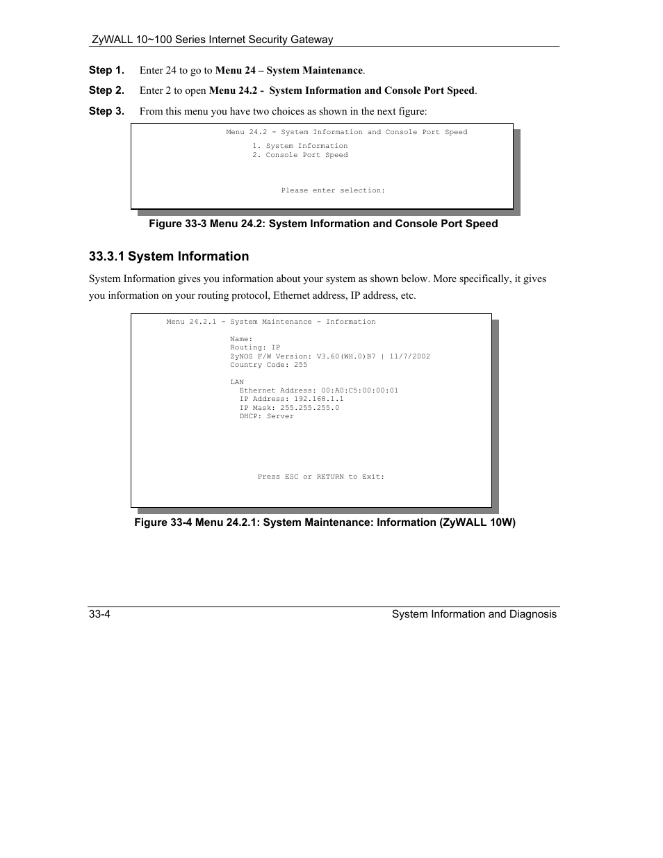 1 system information | ZyXEL Communications ZyXEL ZyAIR 100 User Manual | Page 430 / 534