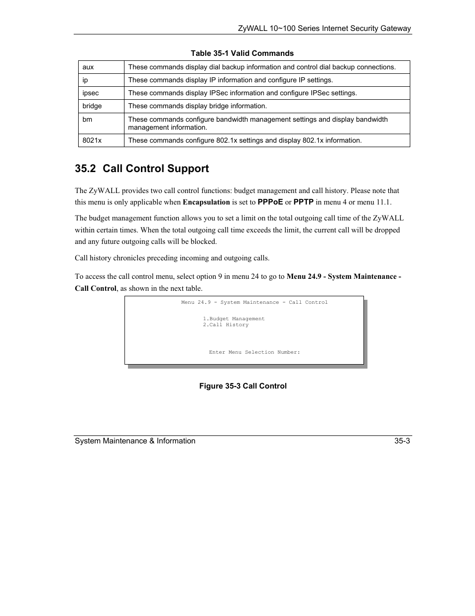 Call control support, 2 call control support | ZyXEL Communications ZyXEL ZyAIR 100 User Manual | Page 463 / 534
