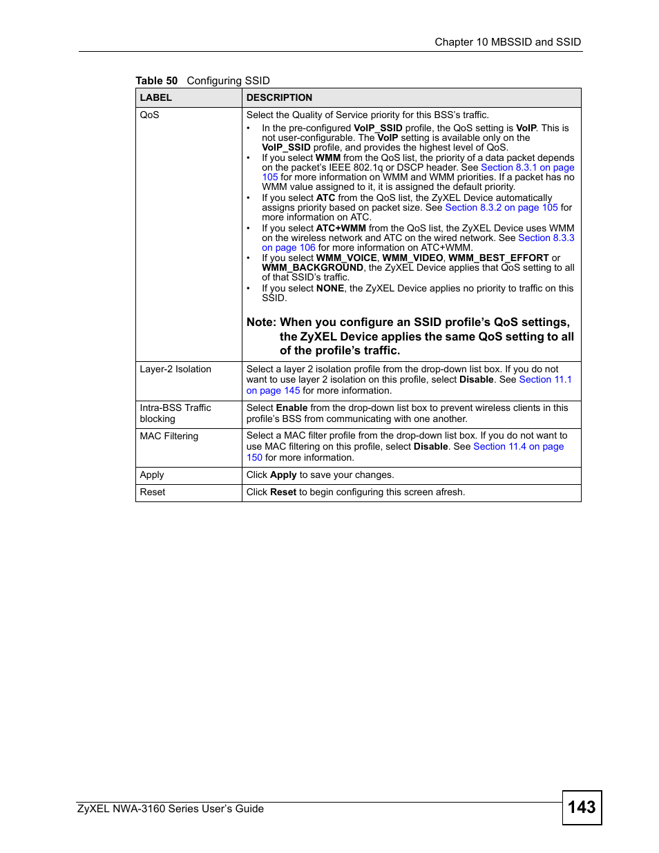 ZyXEL Communications NWA3160 User Manual | Page 143 / 314