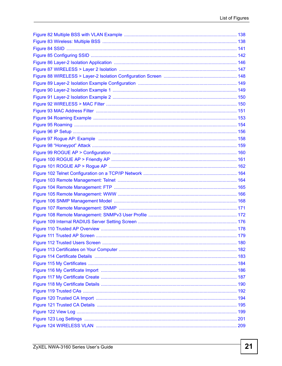 ZyXEL Communications NWA3160 User Manual | Page 21 / 314