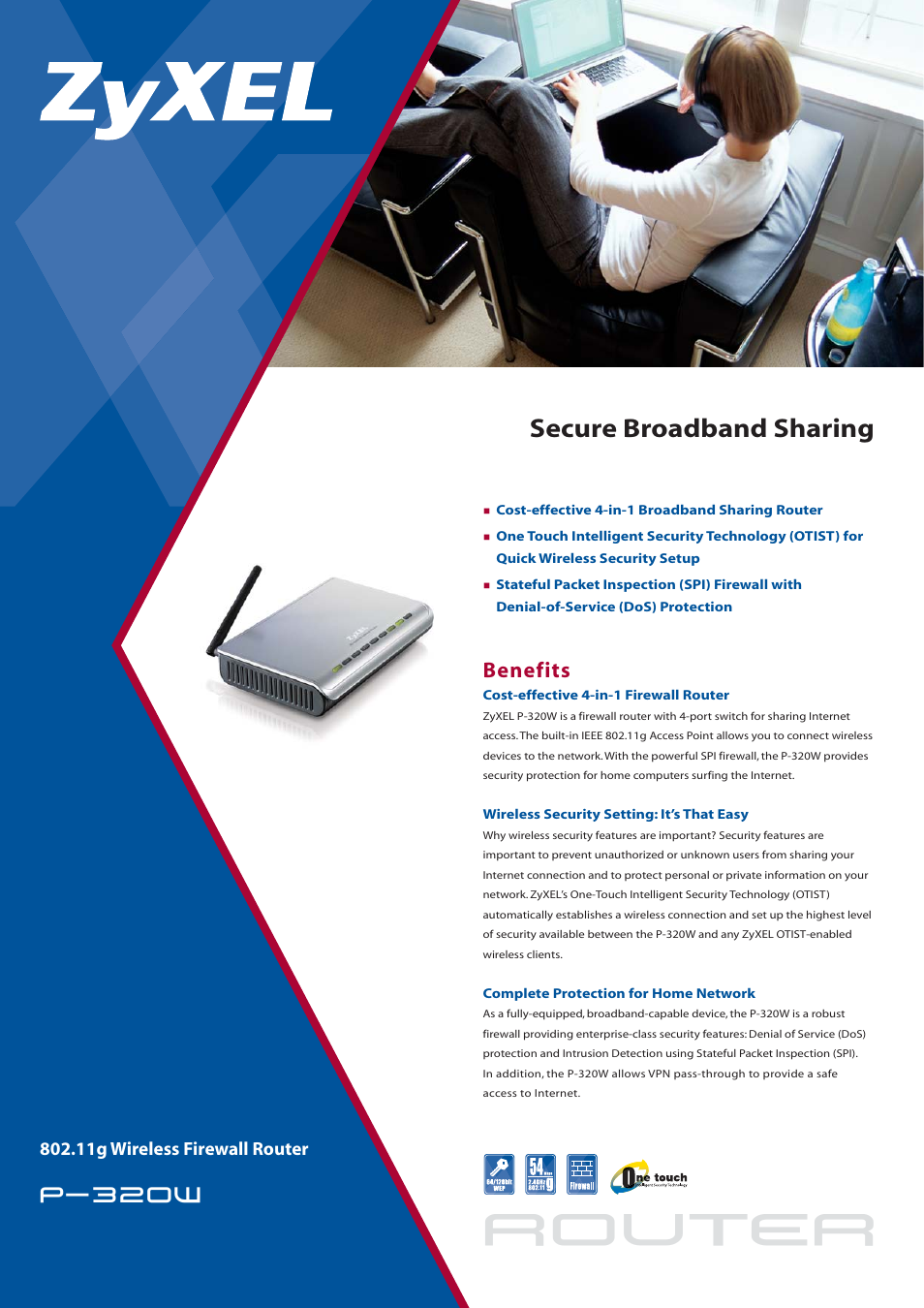 ZyXEL Communications P-320W User Manual | 2 pages