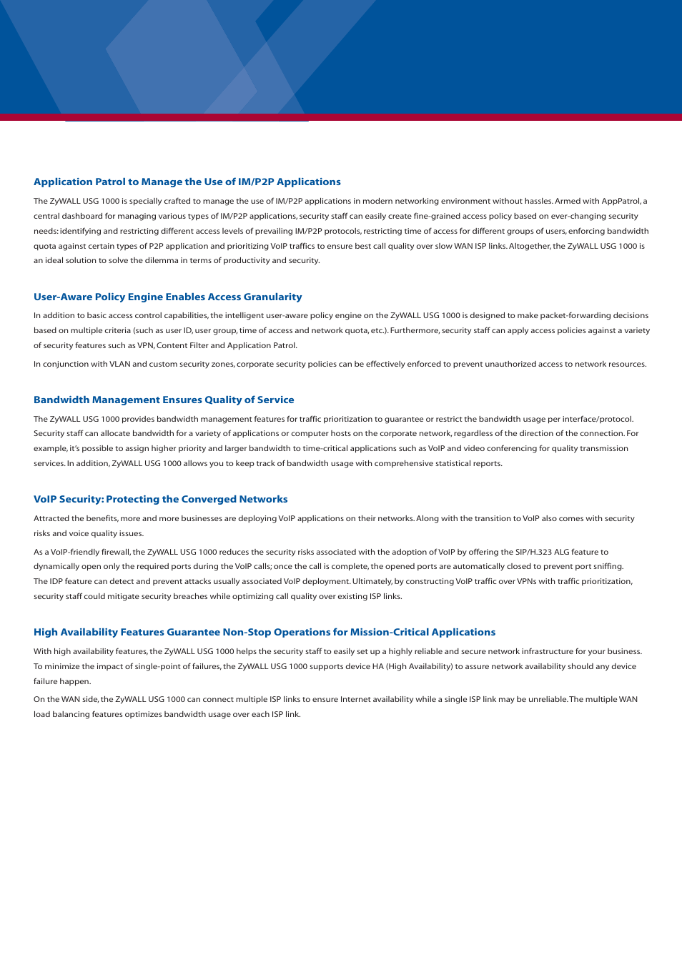 ZyXEL Communications ZYWALL USG 1000 User Manual | Page 2 / 4